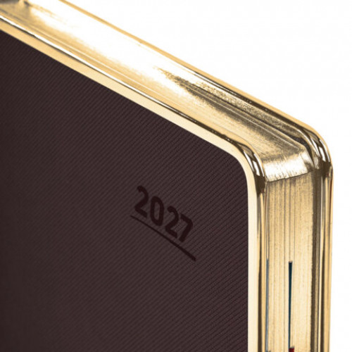 Ежедневник датированный 2027, А5, 148х218 мм, GALANT Infinity Gold, под кожу, темно-коричневый, 118064
