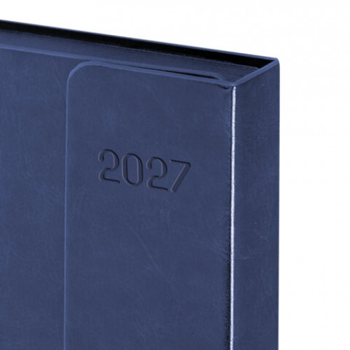 Ежедневник датированный 2027, А5, 148х218 мм, GALANT Magnetic, под кожу, клапан, синий, 118073