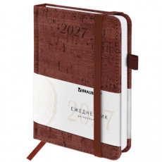 Ежедневник датированный 2027, МАЛЫЙ ФОРМАТ, 100х150 мм, А6, BRAUBERG Wood, под кожу, коричневый, 118117 Ежедневник датированный 2027, МАЛЫЙ ФОРМАТ, 100х150 мм, А6, BRAUBERG Wood, под кожу, коричневый, 118117
