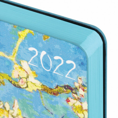 Ежедневник датированный 2022 А5 138x213 мм BRAUBERG Vista, под кожу, Цветущий Миндаль, 112841