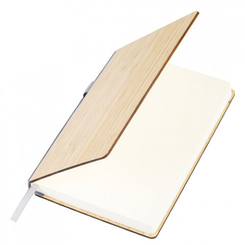 Ежедневник недатированный А5 145х213мм BRAUBERG Bamboo, резинка, держатель, 160л, коричневый, 117137