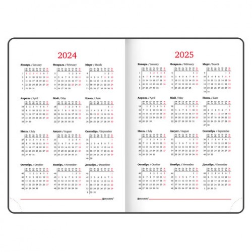 Ежедневник датированный 2024 А5 138x213 мм BRAUBERG Vista, под кожу, гибкий, Blur, 114945