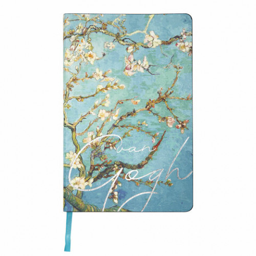 Ежедневник недатированный А5 (138х213 мм), BRAUBERG VISTA, под кожу, гибкий, 136 л., Van Gogh, 111983