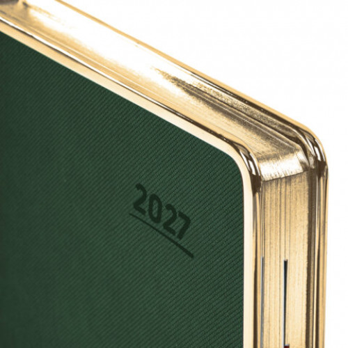 Ежедневник датированный 2027, А5, 148х218 мм, GALANT Infinity Gold, под кожу, темно-зеленый, 118063