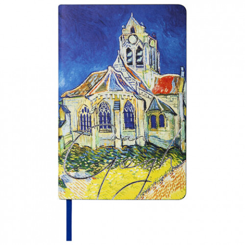 Ежедневник недатированный А5 (138х213 мм), BRAUBERG VISTA, под кожу, гибкий, 136 л., Van Gogh, 111986
