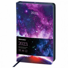 Ежедневник датированный 2023 А5 138x213 мм BRAUBERG Vista, под кожу, Universe, 114135 Ежедневник датированный 2023 А5 138x213 мм BRAUBERG Vista, под кожу, Universe, 114135