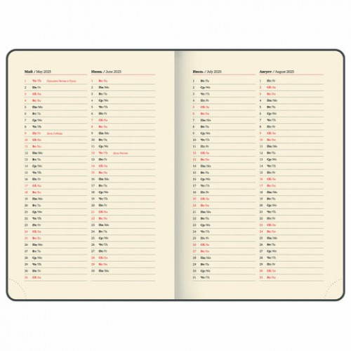 Ежедневник датированный 2025 А5 138x213 мм, BRAUBERG Optimal, под кожу, резинка-фиксатор, держатель для ручки, коричневый, 115895