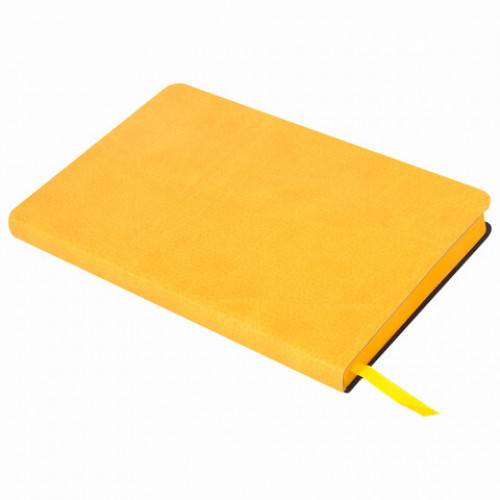 Ежедневник недатированный А5 (138х213 мм) BRAUBERG Stylish, кожзам, гибкий, 160 л., желтый, 111863