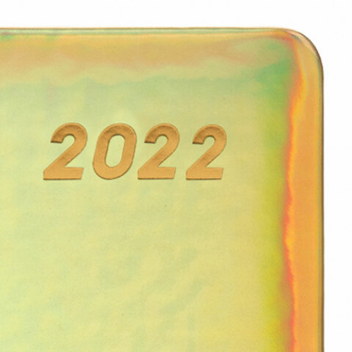 Ежедневник датированный 2022 А5 138x213 мм BRAUBERG Holiday, зеркальный кожзам, золотистый, 112747