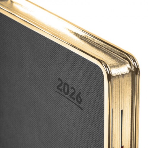 Ежедневник датированный 2026 А5 148х218 мм, GALANT Infinity Gold, под кожу, серый, 117502