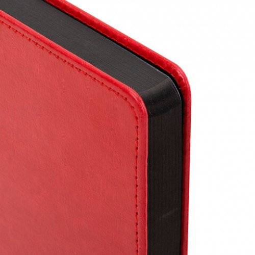 Ежедневник недатированный А5, 148x218 мм, BRAUBERG Inspiration, под кожу, застежка, цветной срез, 160 листов, красный, 118650