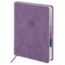 Ежедневник датированный 2026 B6 125х173 мм, GALANT Vivid, под кожу, сиреневый, 117412
