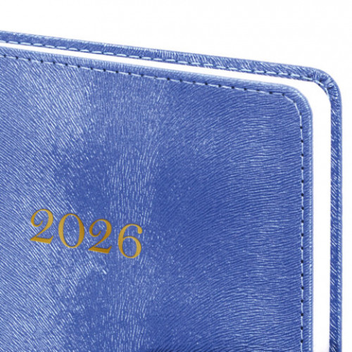 Ежедневник датированный 2026 А5 138х213 мм, BRAUBERG Elegant, под кожу, застежка, темно-синий, 117366