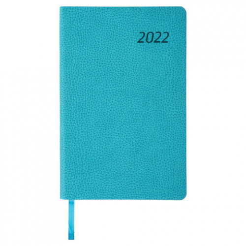 Ежедневник датированный 2022 А5 138x213 мм BRAUBERG Stylish, под кожу, бирюзовый, 112789