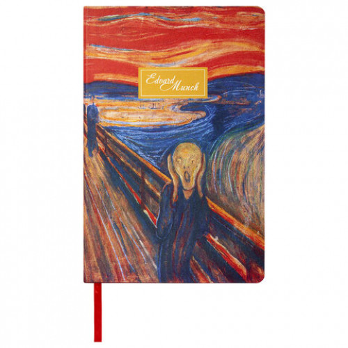 Ежедневник недатированный А5 (138х213 мм), BRAUBERG VISTA, под кожу, гибкий, 136 л., Edvard Munch, 111984
