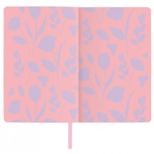Ежедневник недатированный А5 (138х213 мм), BRAUBERG VISTA, под кожу, гибкий, 136 л., Blossom, 112014