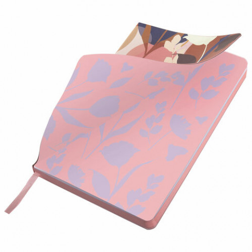 Ежедневник недатированный А5 (138х213 мм), BRAUBERG VISTA, под кожу, гибкий, 136 л., Blossom, 112014