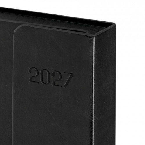 Ежедневник датированный 2027, А5, 148х218 мм, GALANT Magnetic, под кожу, клапан, черный, 118074