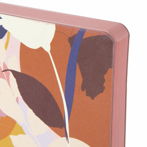 Ежедневник недатированный А5 (138х213 мм), BRAUBERG VISTA, под кожу, гибкий, 136 л., Blossom, 112014