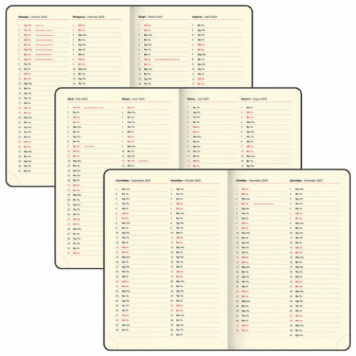 Ежедневник датированный 2025, БОЛЬШОЙ ФОРМАТ, 210х297 мм, А4, BRAUBERG Iguana, под кожу, красный, 115738