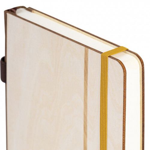 Ежедневник недатированный А5 145х210мм BRAUBERG Natural, резинка, держатель 160л, деревянный, 117136