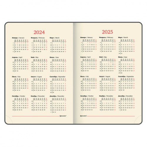 Ежедневник датированный 2024 А5 138x213 мм BRAUBERG Cayman, под кожу, черный/коричневый, 114833