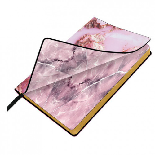 Ежедневник датированный 2026 А5 138x213 мм, BRAUBERG Vista, под кожу, гибкий, Pink marble, 117446