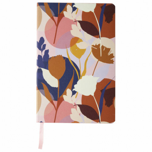 Ежедневник недатированный А5 (138х213 мм), BRAUBERG VISTA, под кожу, гибкий, 136 л., Blossom, 112014