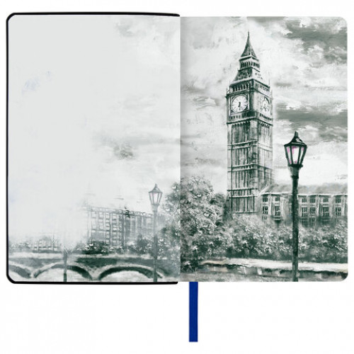 Ежедневник недатированный А5 (138х213 мм), BRAUBERG VISTA, под кожу, гибкий, 136 л., London, 111993