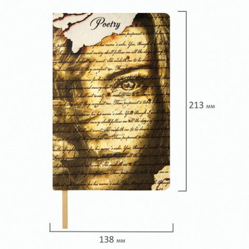 Ежедневник недатированный А5 (138х213 мм), BRAUBERG VISTA, под кожу, гибкий, 136 л., Poetry, 112001