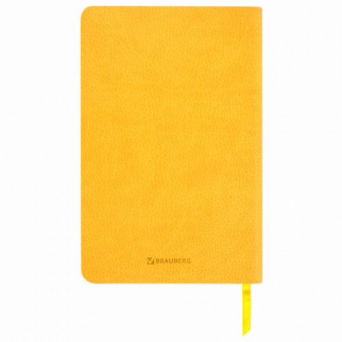 Ежедневник недатированный А5 (138х213 мм) BRAUBERG Stylish, кожзам, гибкий, 160 л., желтый, 111863