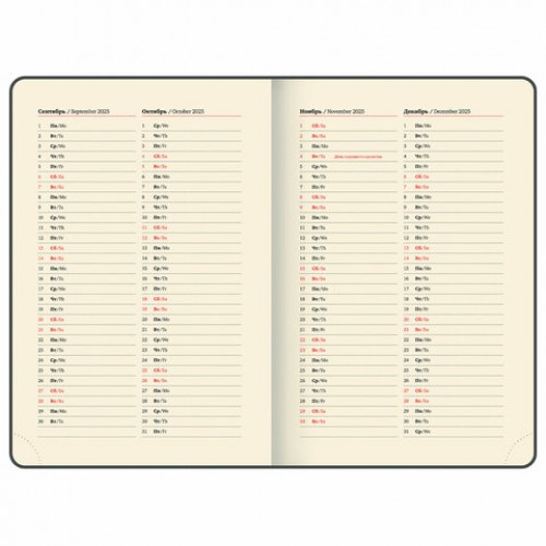 Ежедневник датированный 2025 А5 138x213 мм, BRAUBERG Optimal, под кожу, резинка-фиксатор, держатель для ручки, коричневый, 115895