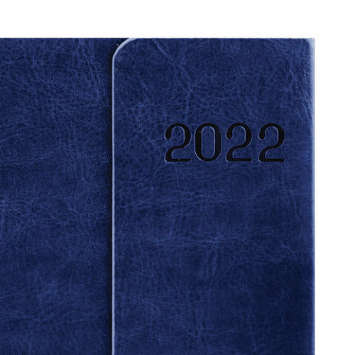 Ежедневник датированный 2022 А5 148х218 мм GALANT Magnetic, под кожу, клапан, синий, 112935