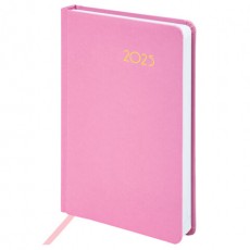 Ежедневник датированный 2025 А5 138x213 мм BRAUBERG Select, балакрон, розовый, 115813