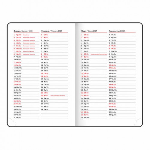 Ежедневник датированный 2025 МАЛЫЙ ФОРМАТ 100х150 мм А6, BRAUBERG Select, балакрон, черный, 115752