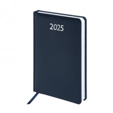 Ежедневник датированный 2025 А5 138x213 мм BRAUBERG Profile, балакрон, синий, 115797