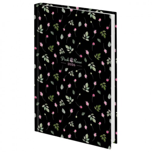 Ежедневник датированный 2026 145х215 мм, А5, STAFF, ламинированная обложка, Flower pattern, 117327