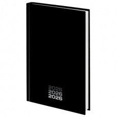 Ежедневник датированный 2026 145х215 мм, А5, STAFF, ламинированная обложка, Black style, 117325