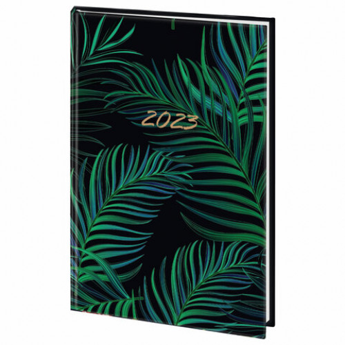 Ежедневник датированный на 2023 (145х215 мм), А5, STAFF, ламинированная обложка, Tropical, 114191
