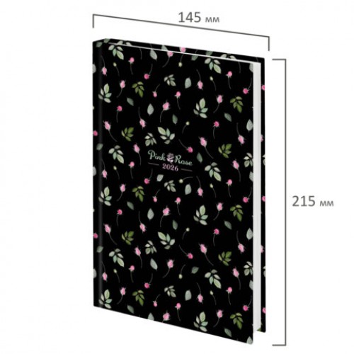 Ежедневник датированный 2026 145х215 мм, А5, STAFF, ламинированная обложка, Flower pattern, 117327