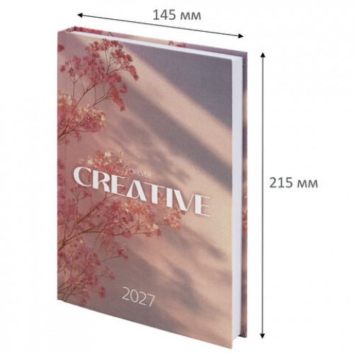Ежедневник датированный 2027 145х215 мм, А5, STAFF, ламинированная обложка, Creative, 117802