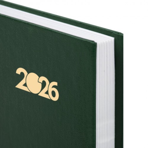 Ежедневник датированный 2026 145х215мм, А5, STAFF, обложка бумвинил, зеленый, 117308