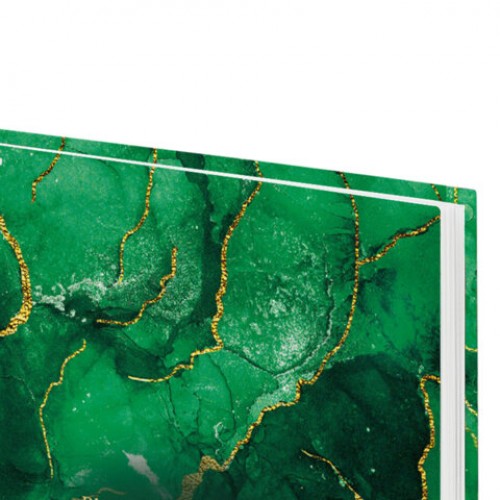 Ежедневник датированный 2026 145х215 мм, А5, STAFF, ламинированная обложка, Green Marble, 117315