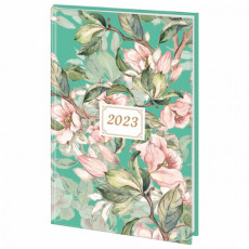 Ежедневник датированный на 2023 (145х215 мм), А5, STAFF, ламинированная обложка, Flowers, 114192