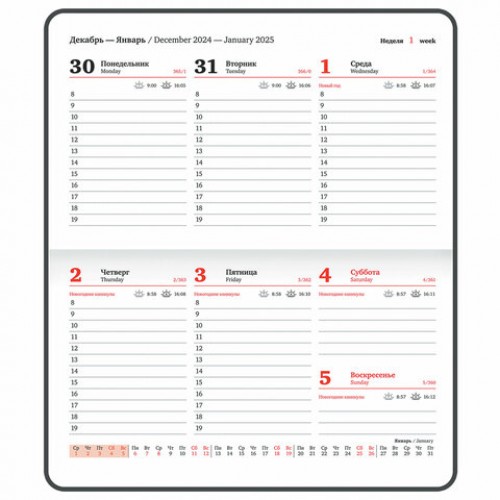 Еженедельник датированный 2025 МАЛЫЙ ФОРМАТ 95х155 мм А6, BRAUBERG Select, балакрон, черный, 115983