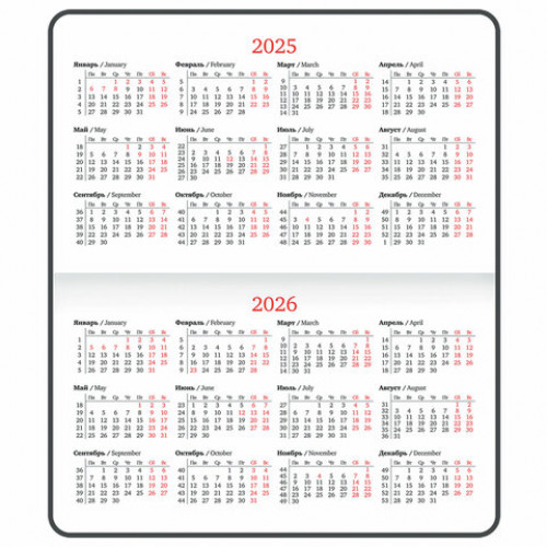Еженедельник датированный 2025 МАЛЫЙ ФОРМАТ 95х155 мм А6, BRAUBERG Select, балакрон, бордовый, 115984