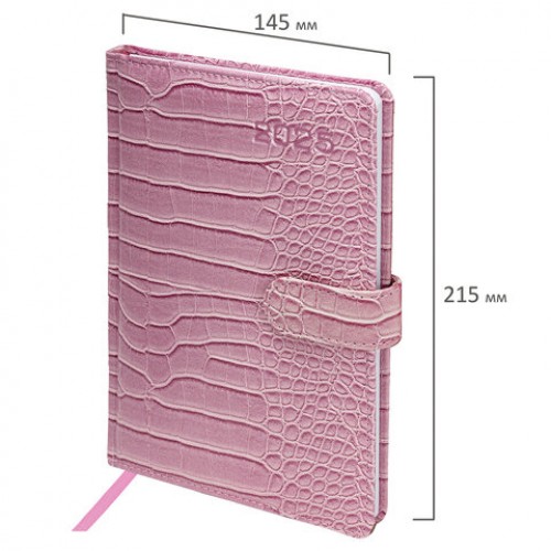 Еженедельник датированный 2025, А5, 145х215 мм, BRAUBERG Party, под кожу, коралловый, 115968
