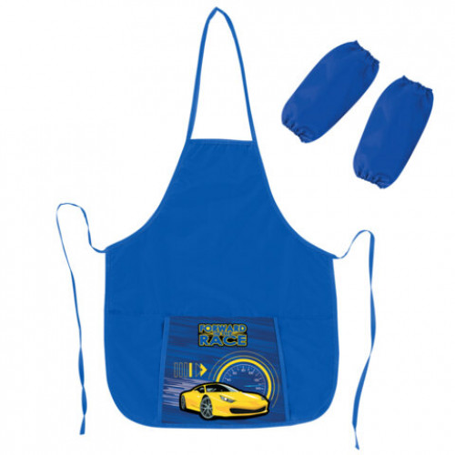 Фартук с нарукавниками ПИФАГОР, 44x55 см, 1 карман, дизайн на кармане, Racing car, 270926
