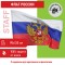 Флаг России 90х135 см с гербом, ПРОЧНЫЙ с влагозащитной пропиткой, полиэфирный шелк, STAFF, 550226