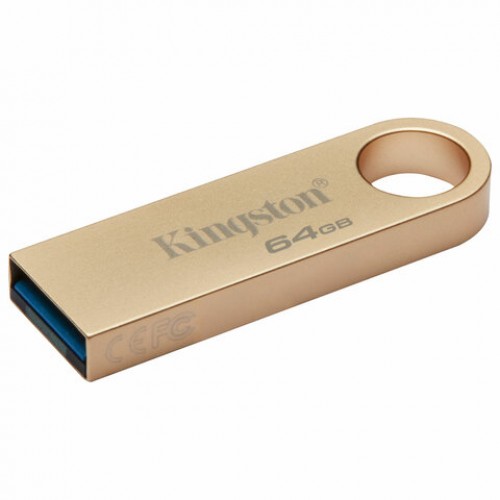 Флеш-диск 64GB KINGSTON DataTraveler SE9 G3 USB 3.2, металл. корпус, золотой,DTSE9G3/, DTSE9G3/64GB